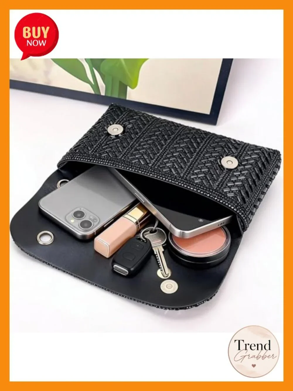 Rhinestone Clutch Purse PU Leather Evening Bag Party Prom Wedding Handbag